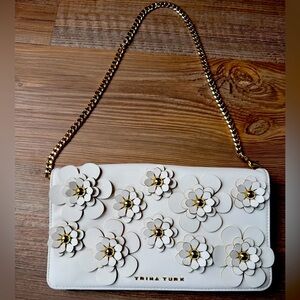 Trina Turk white floral purse